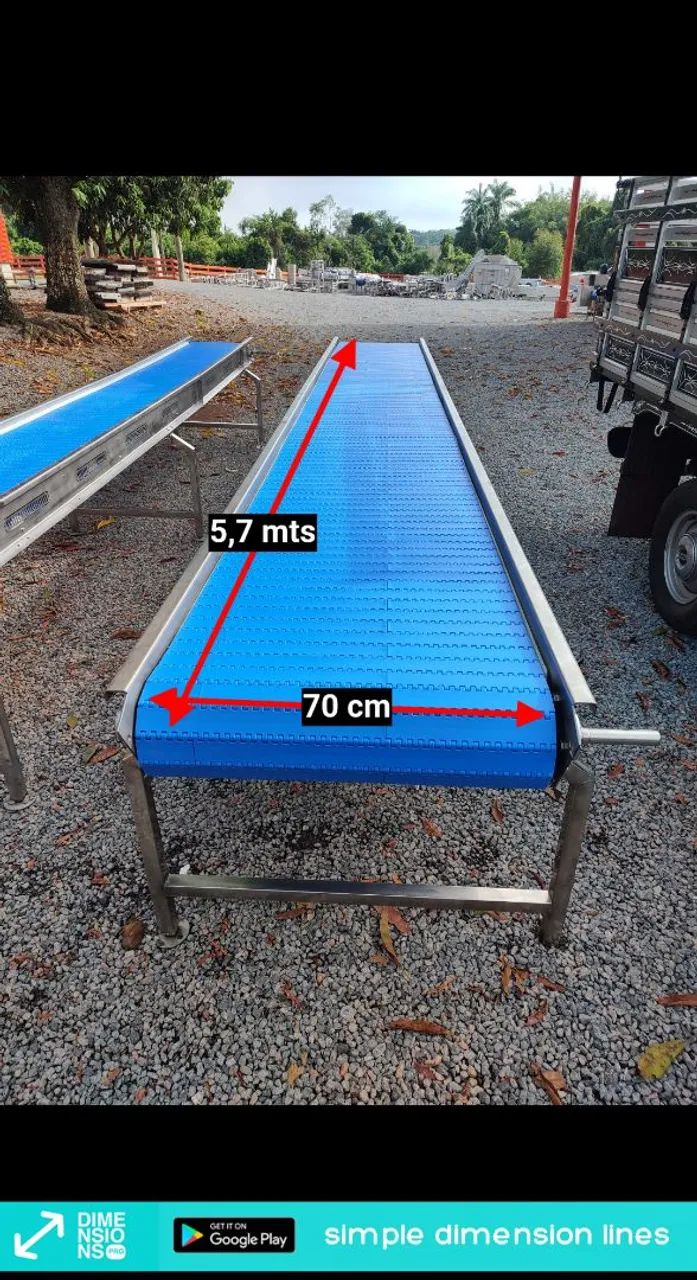 Esteira industrial inox