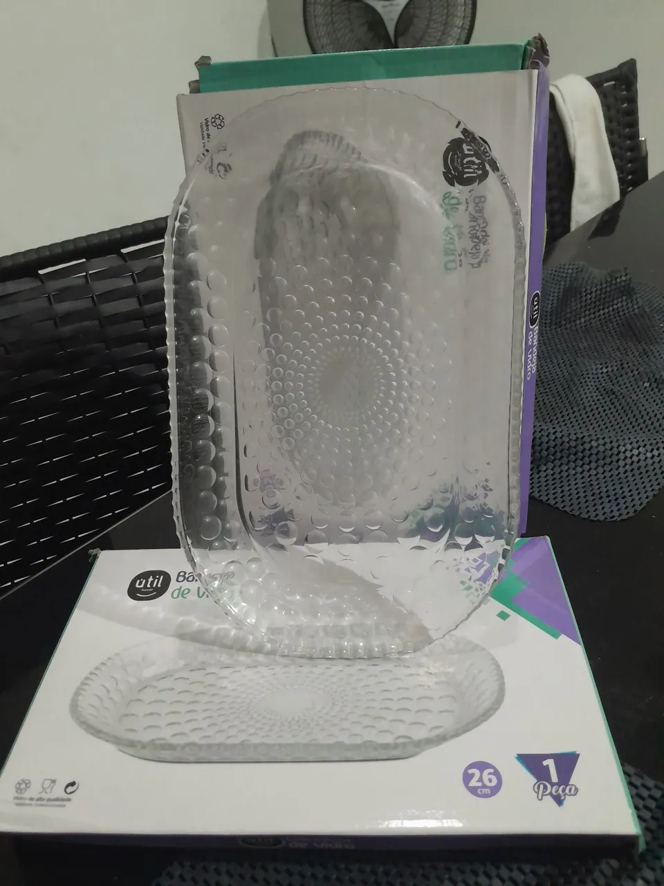 Conjunto de Bandejas de Vidro 26cm - Util