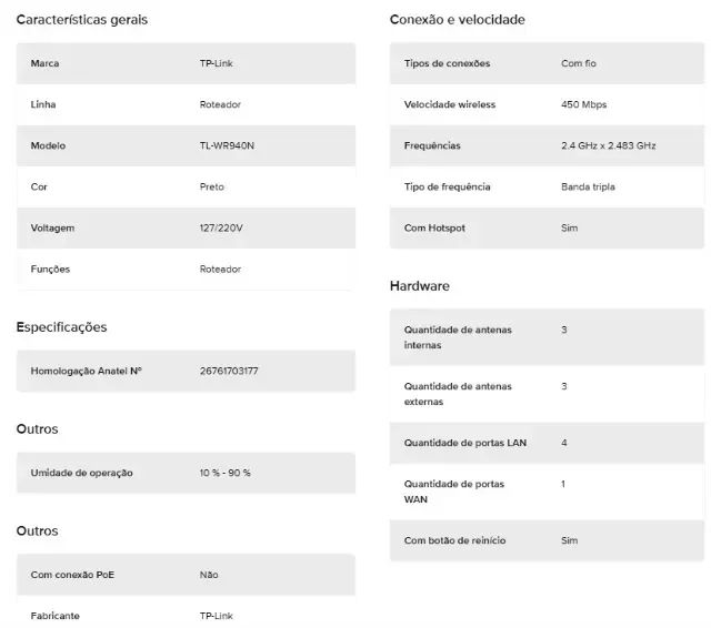 Roteador TP-Link 3 Antenas 450Mbps - TL-WR940N - Foto 6