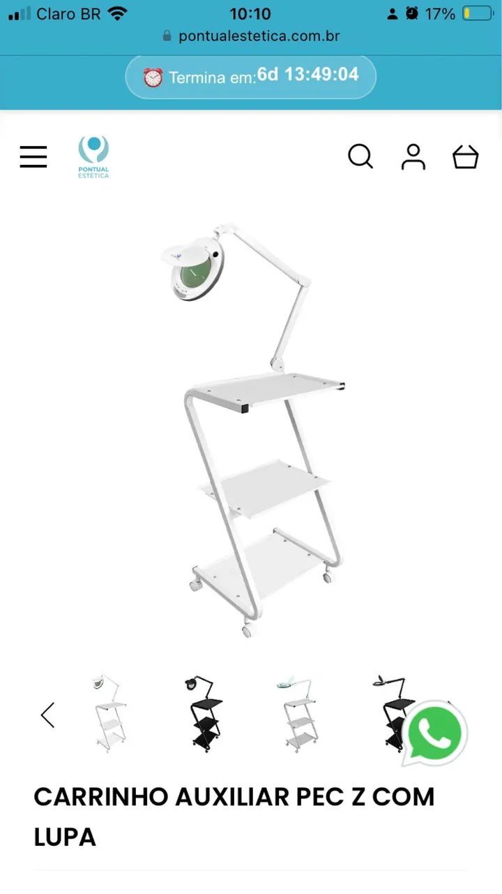 Cadeira e maca profissional Hidráulica PONTUAL + carrinho auxiliar com Lupa PONTUAL - Foto 6