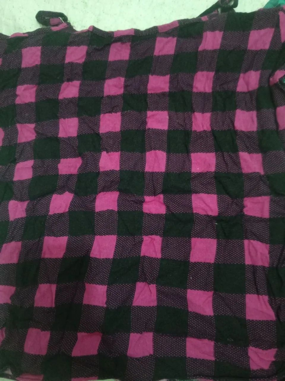 Blusa xadrez verde e preta - Foto 2