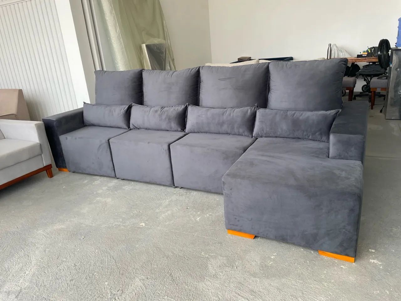 Sofá shaise retrátil e reclinável Cinza - Conforto e Estilo - Foto 4