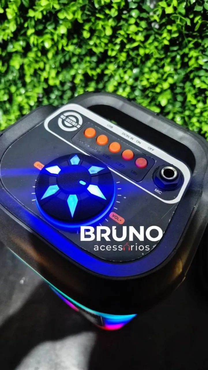 Caixa de som com led RGB Bluetooth  - Foto 4