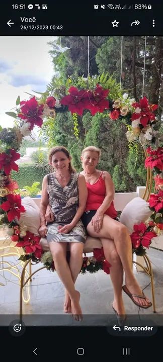 Balanço suspenso ou Poltrona Circular Decorativa com Flores - Foto 3