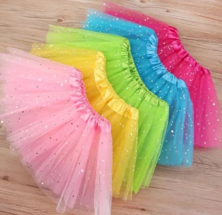 SAÍA TULE  COLORIDAS DE FESTA ADULTO E INFANTIL 