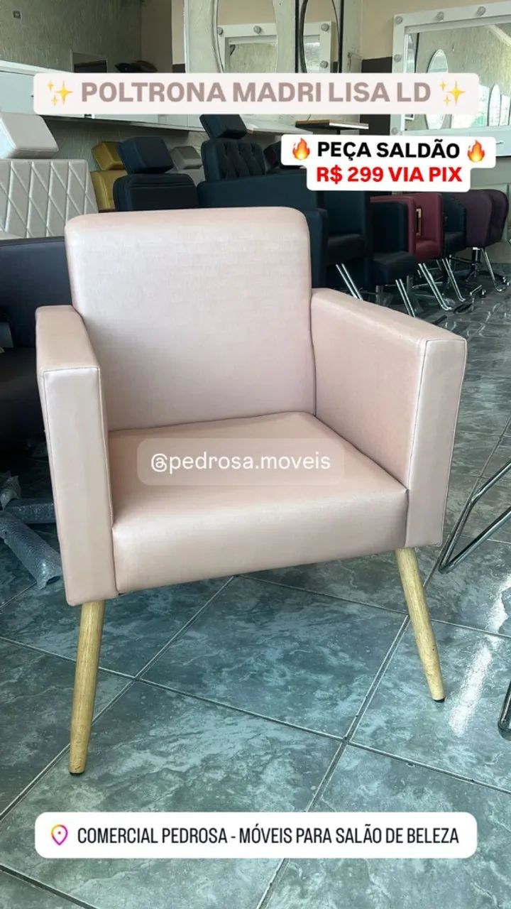 Poltrona Madri para espera de casa ou salão de beleza 