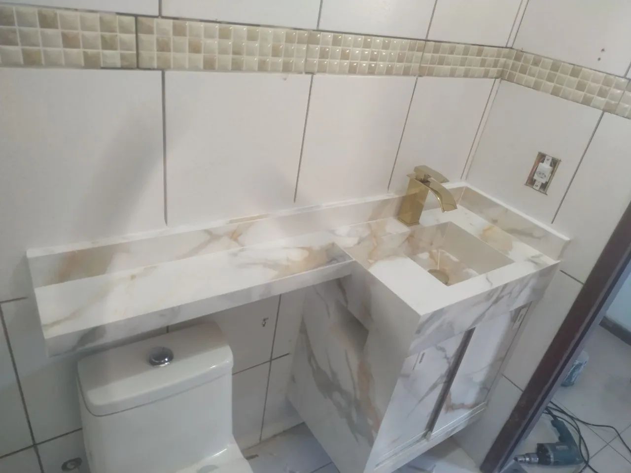 Kit completo pia + gabinete + torneira + válvula   promoção  - Foto 3