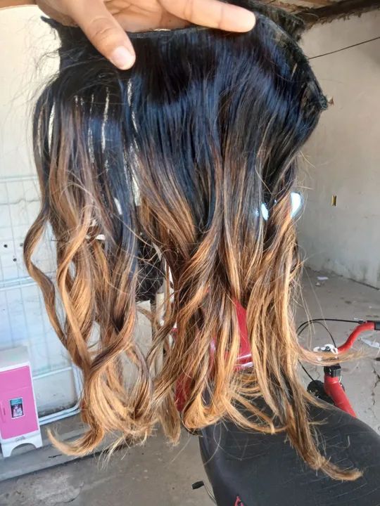 Cabelo humano liso e castanho claro - Foto 4