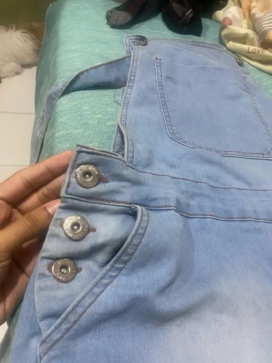 Macacão Jeans Azul Claro - Novo - Foto 3