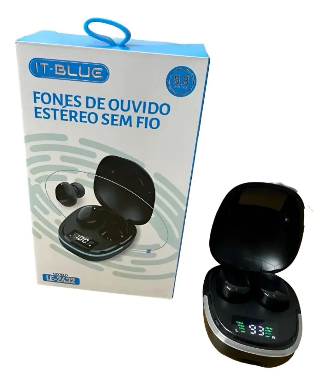 Fone Bluetooth Tws De Ouvido 5.3 Sem Fio Duplo It-blue Le-2432 Novo Loja Coimbra
