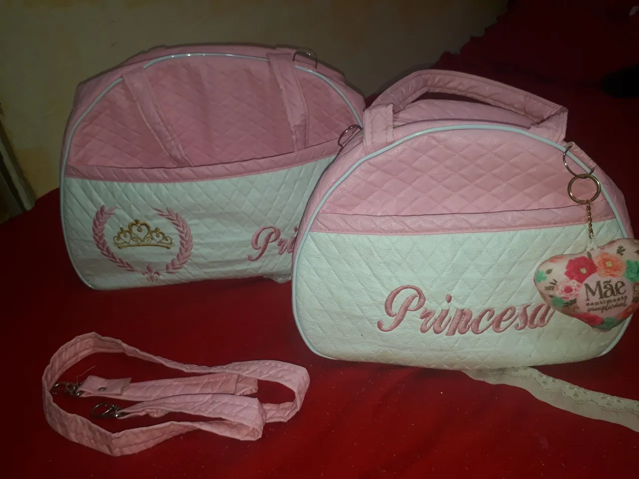 Kit de bolsas maternidade rosa Princesa