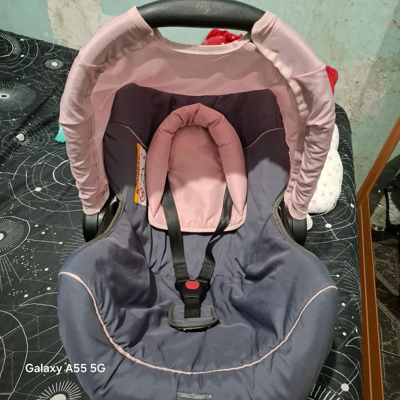 Bebê Conforto Rosa e Cinza