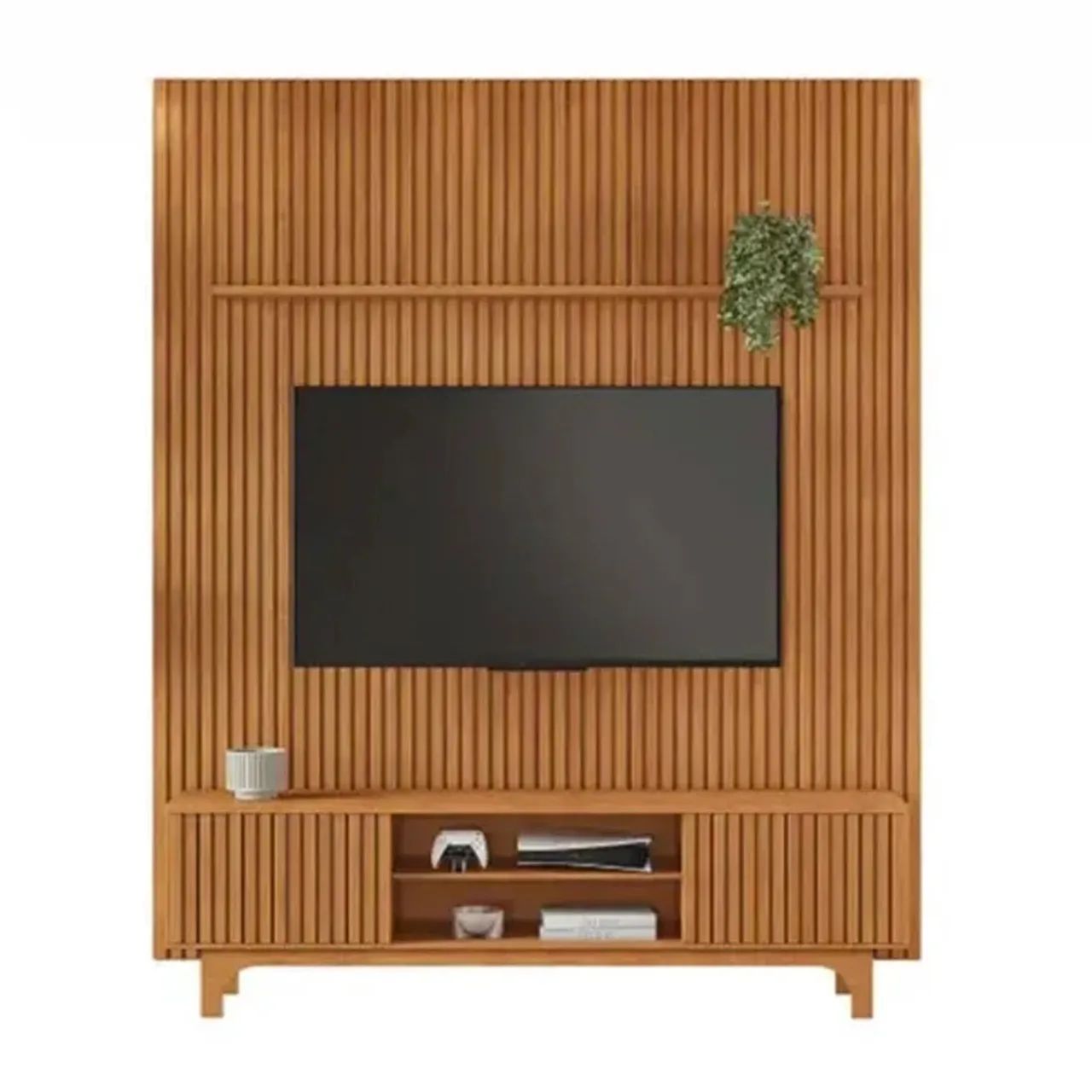 Rack com Painel Ripado Design Moderno Oportunidade rf65