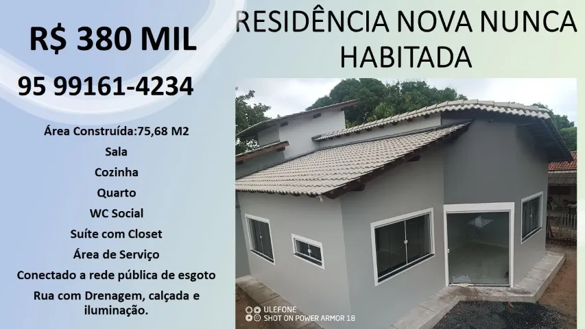 CASA NOVA, EQUATORIAL, 75 M2, Padrão A, apta a financiamento.