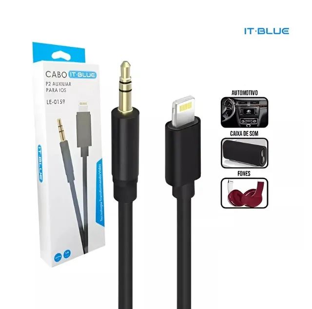 Cabo Auxiliar P2 Para Lightning iPhone It-Blue
