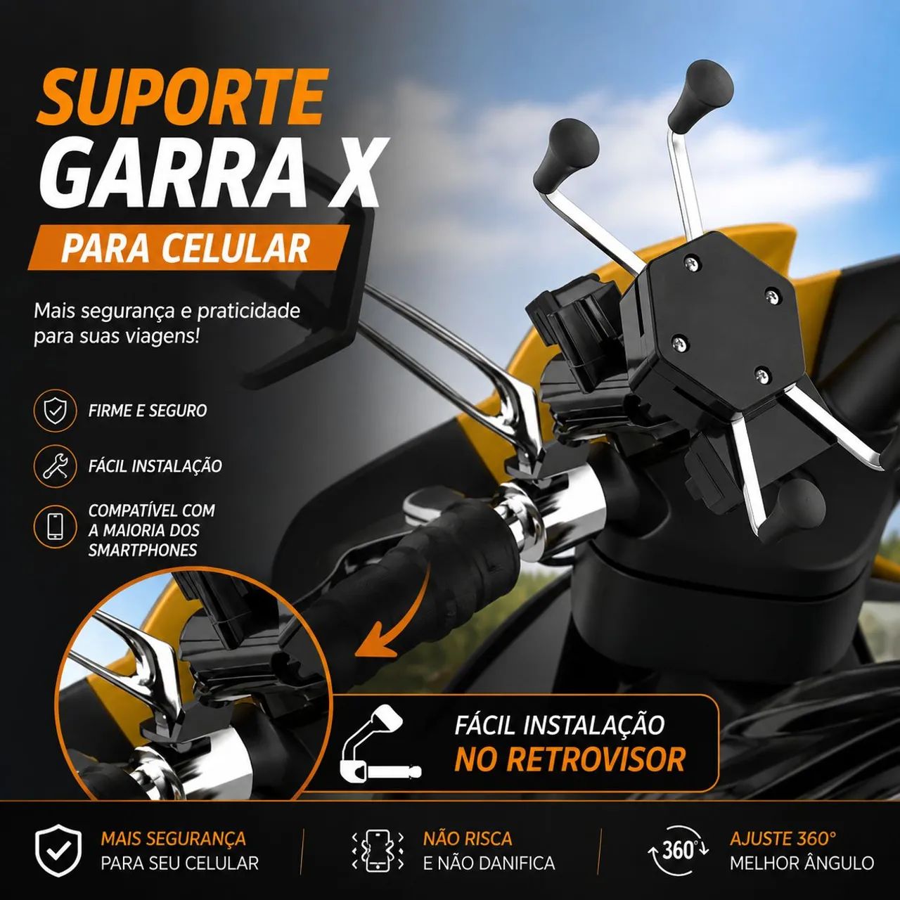 Suporte de celular pra moto aranha  - Foto 4