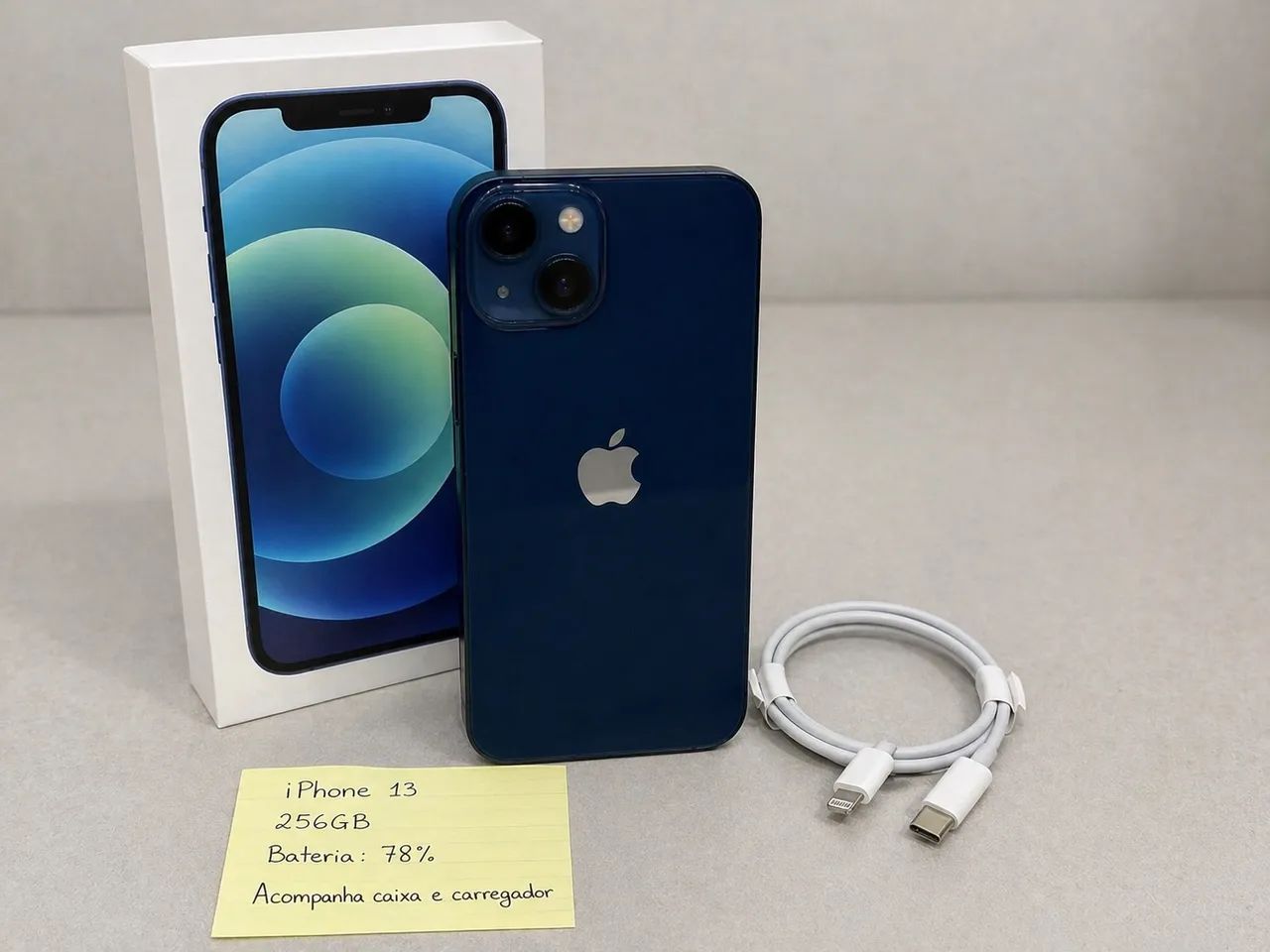 Apple iPhone 13 256GB Azul | Com Caixa | Ótimo Estado - Celulares