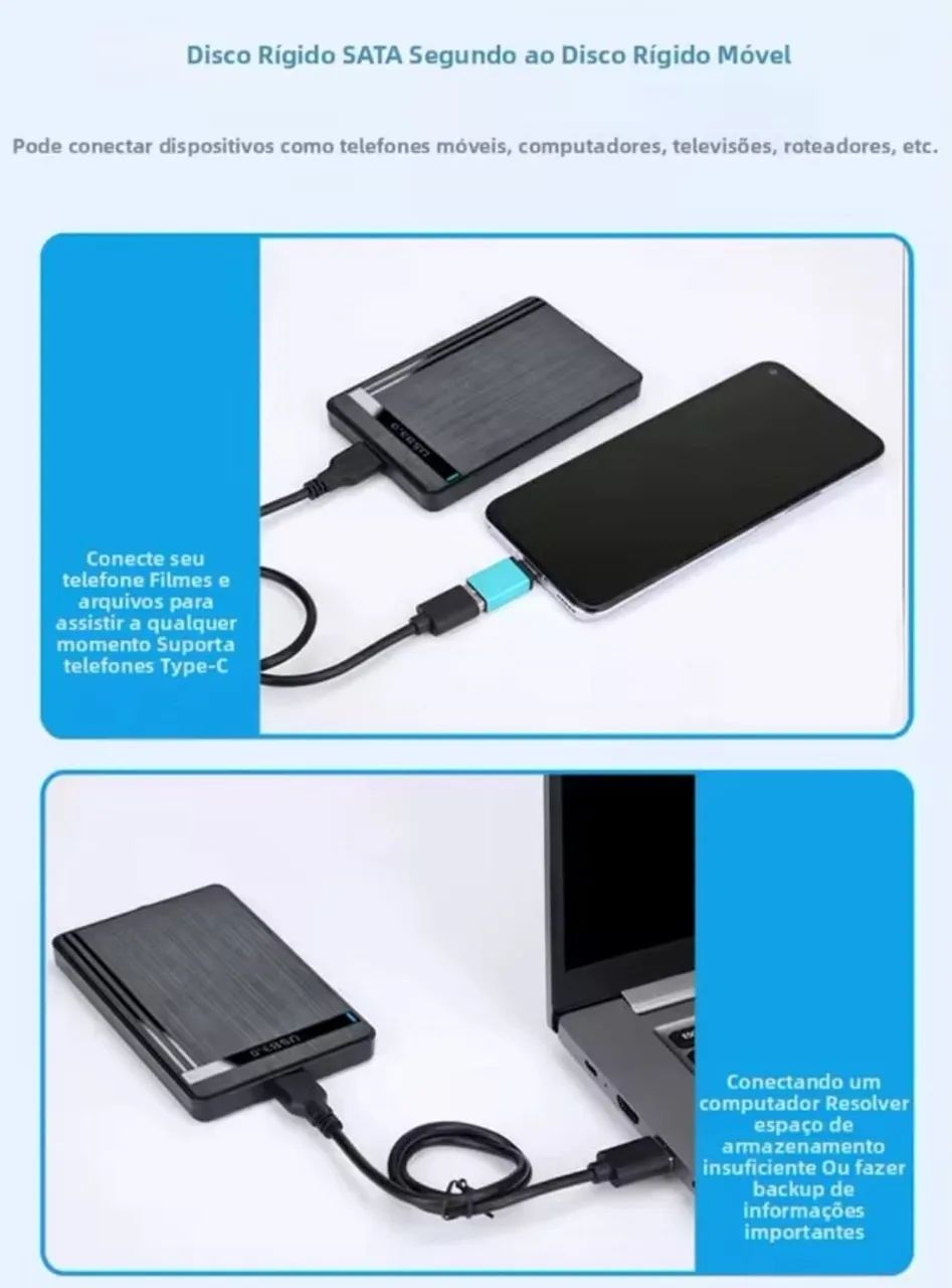 Case HD externo USB 3.0 - Foto 3
