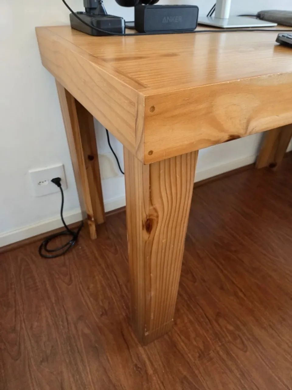 Mesa de trabalho em madeira maciça - Foto 4
