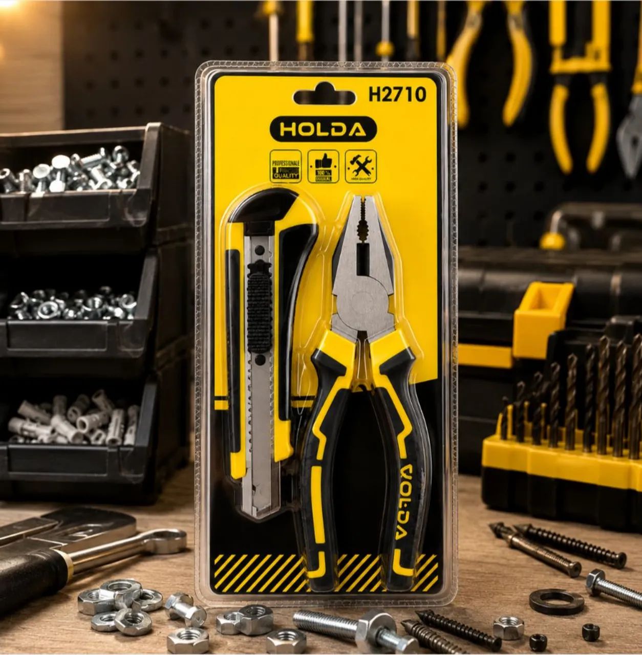 Kit Alicate Universal 8" + Estilete Retrátil Profissional HOLDA H2710  - Foto 6