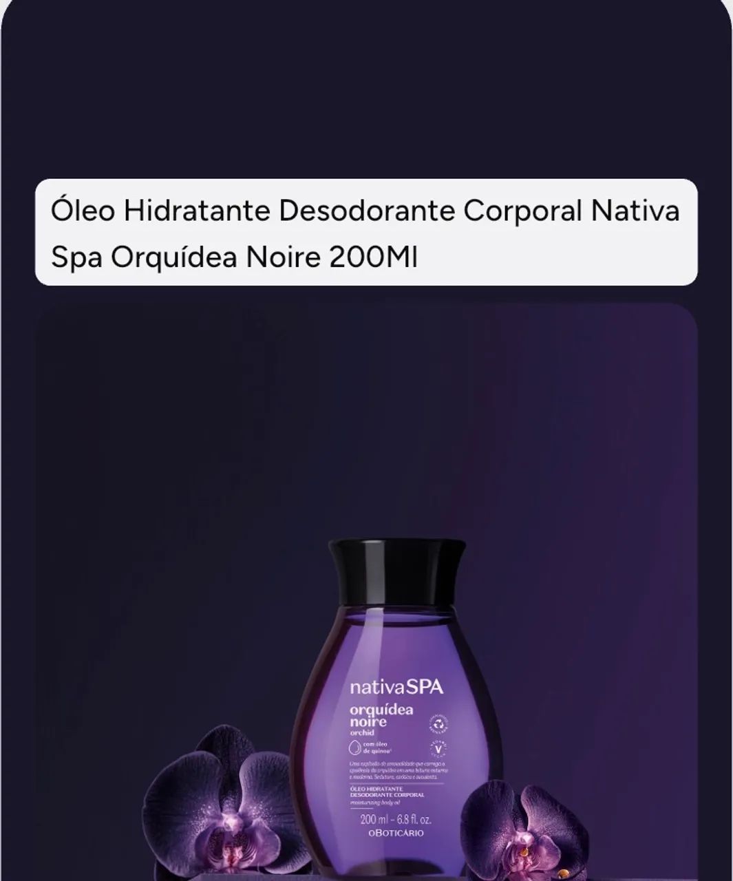 Óleo corporal orquídea noire