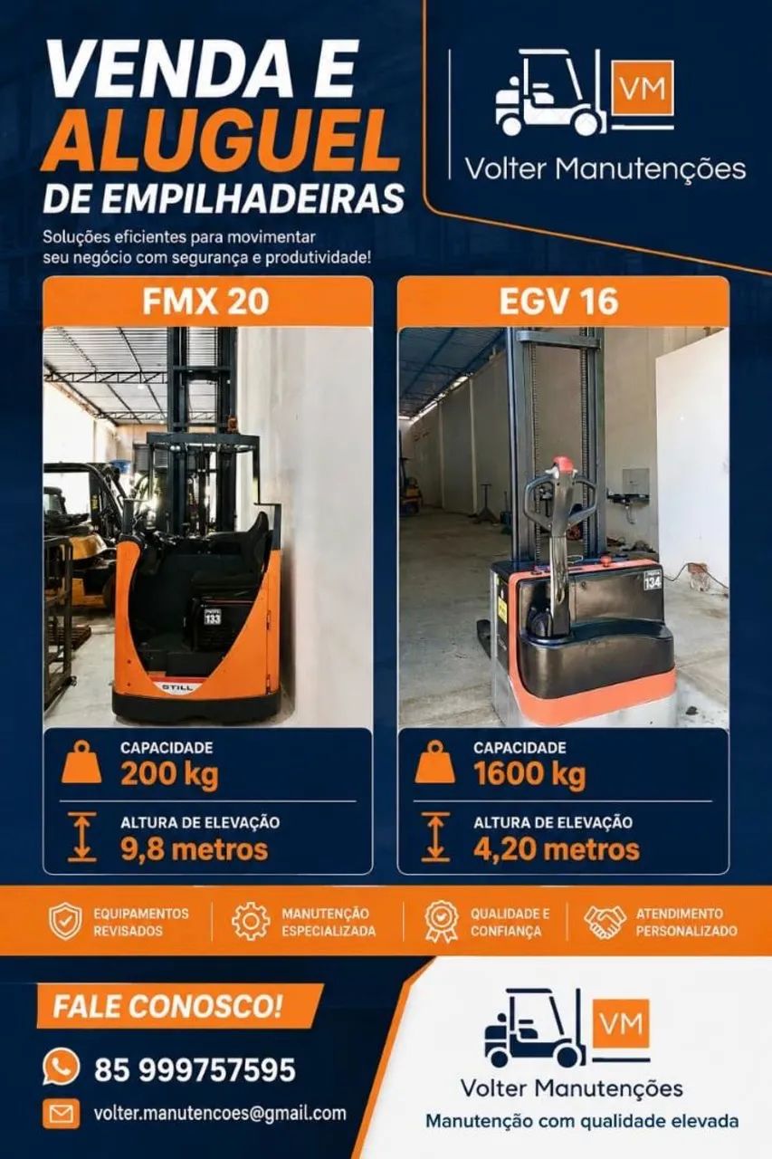 Empilhadeiras para Venda ou Locação 