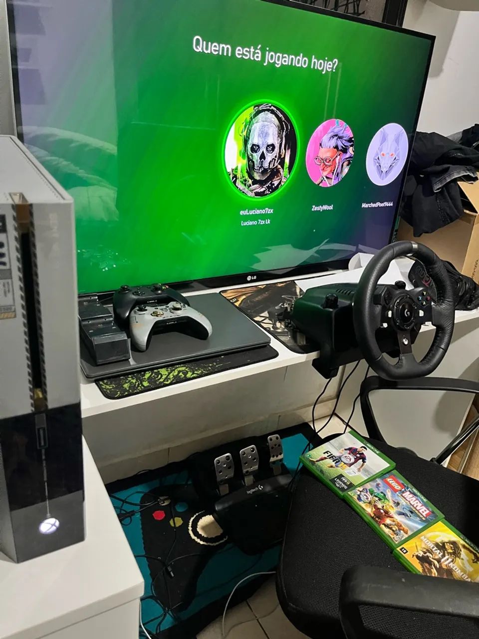 Xbox One + volante logitech 