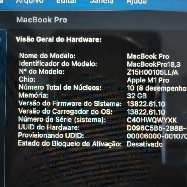 MACBOOK PRO 14 M1 PRO 32GB/1TB - 87% SAUDE - 16GPU - Foto 4
