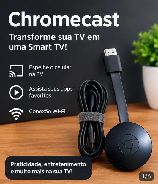  Chromecast Google 100% Original (Transforme Sua TV Em Smart)<br>