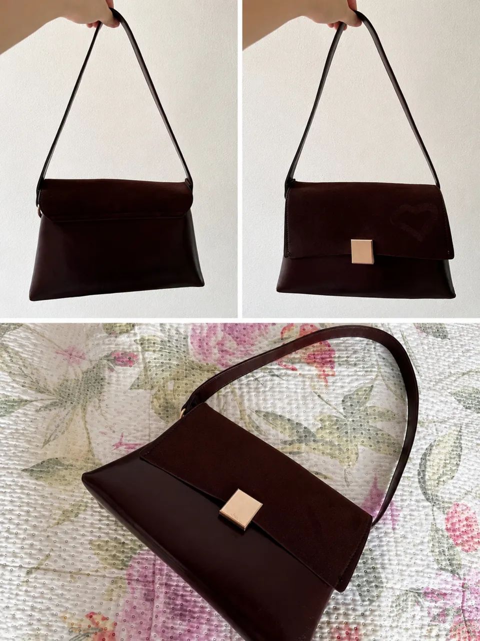 bolsa de ombro marrom 
