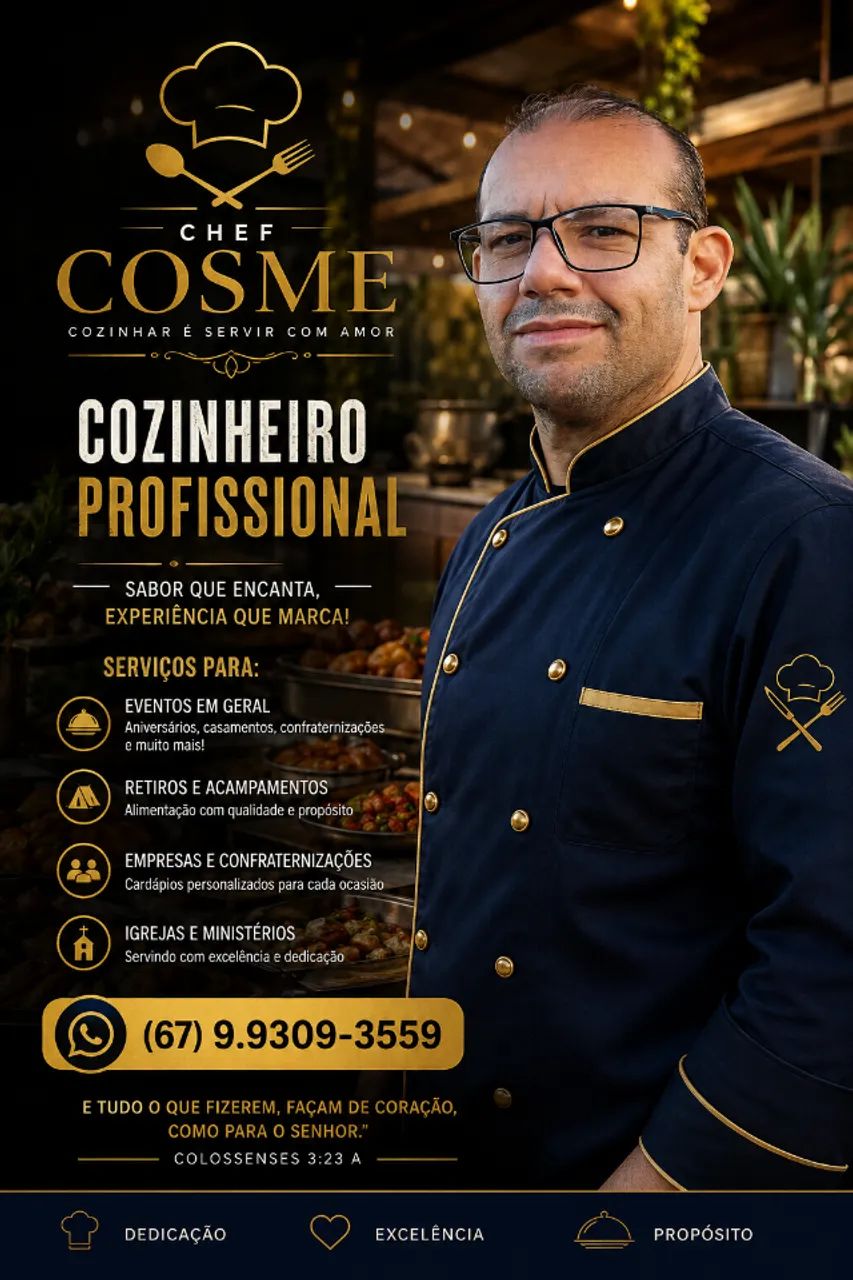 Cozinheiro e Churrasqueiro p/ Eventos 