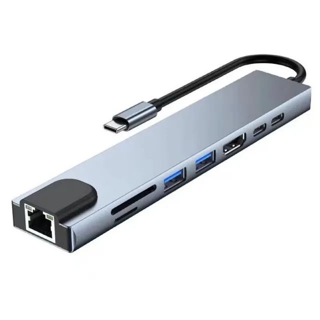 Adaptador de Hub USB Tipo C para Macbook Notebook, 8 em 1 - Foto 3