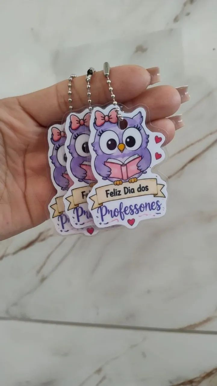 MINI CHAVEIRO PARA DIA DOS PROFESSORES CORUJINHA - Foto 3