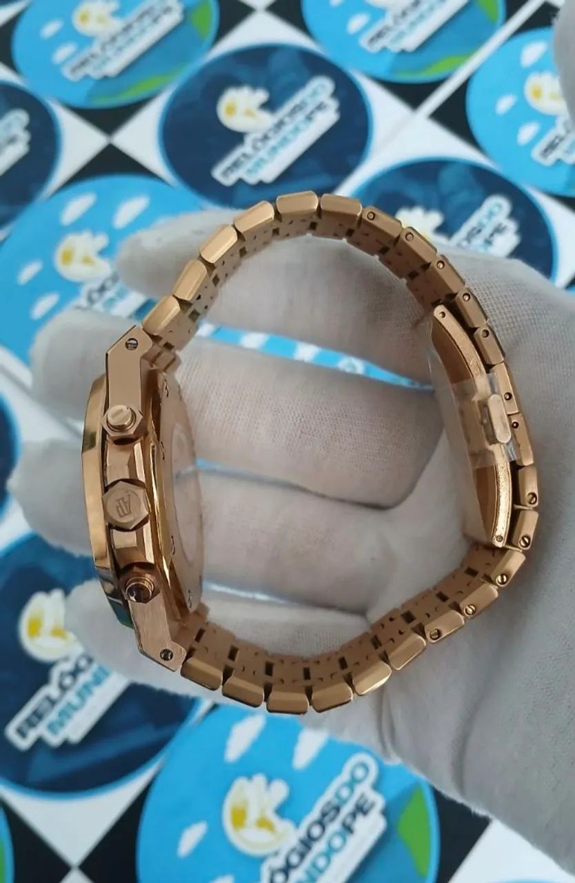 RELÓGIO ROYAL OAK CHNOGRAPH ROSE E FUNDO PRETO - Foto 2
