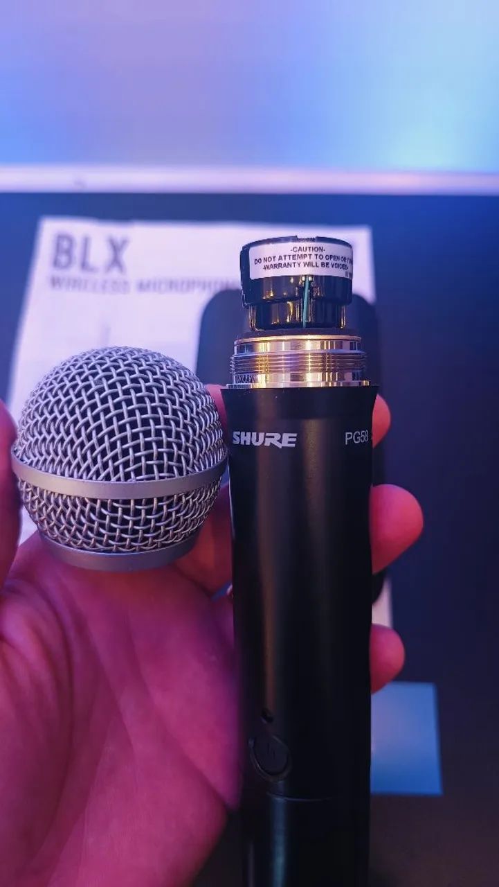 Microfone Original Shure Sem Fio BLX24 PG58 - J10 - Foto 3