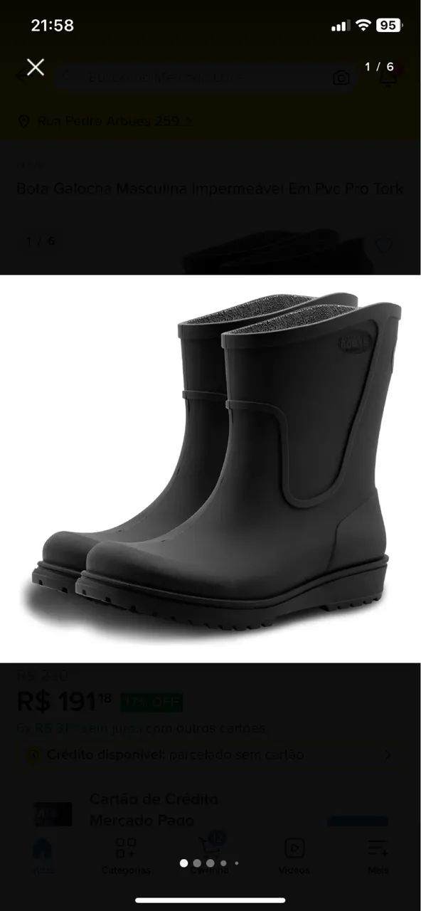 Bota Pro Tork galocha impermeável top nova Boots 35 - Foto 4