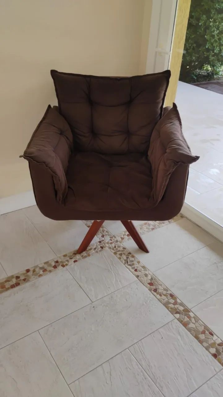 2 Poltronas Giratórias Marrom - Ótimo Estado - Foto 3