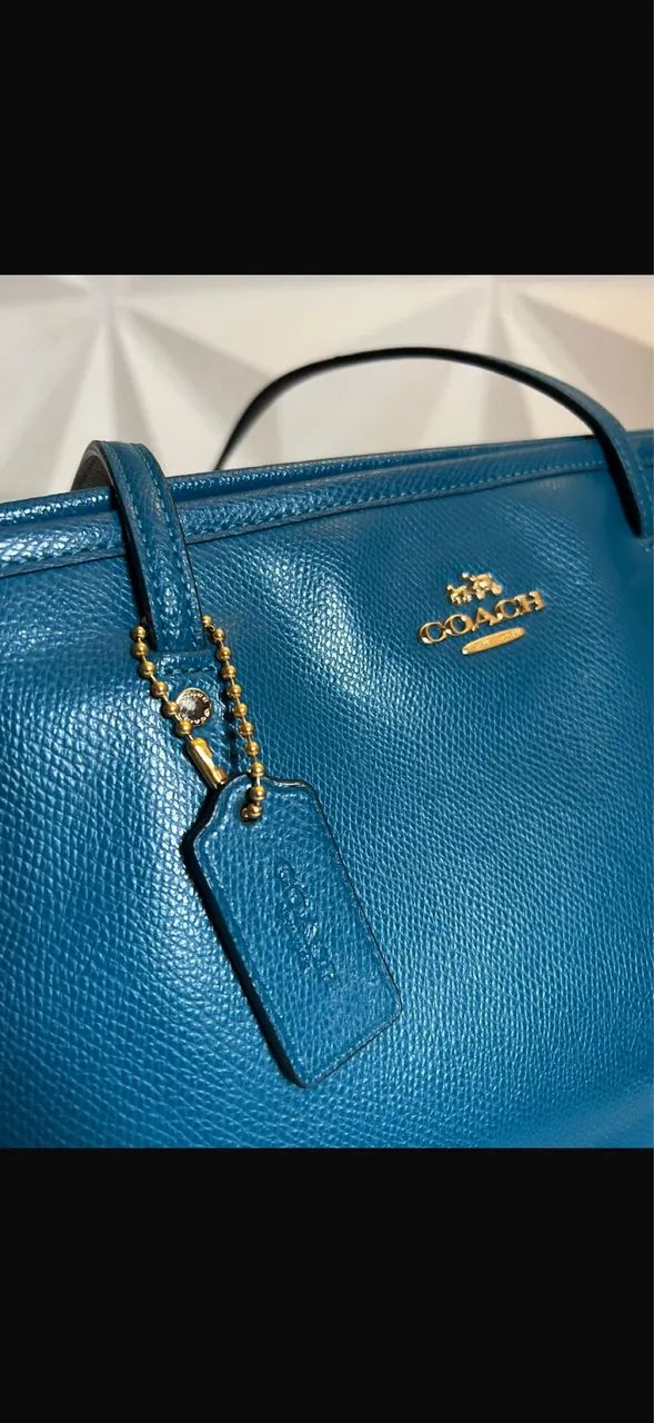 Bolsa de couro COACH azul - Foto 2