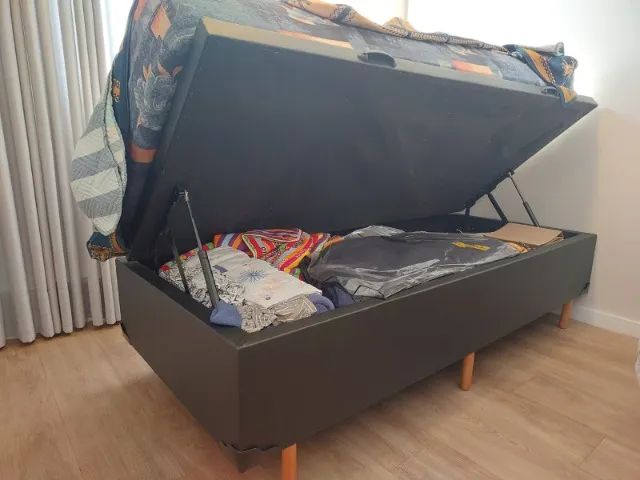 Cama baú solteiro nova + colchão