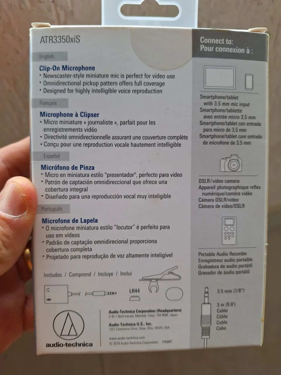 Microfone de Lapela Audio-Technica ATR3350xiS - Foto 3