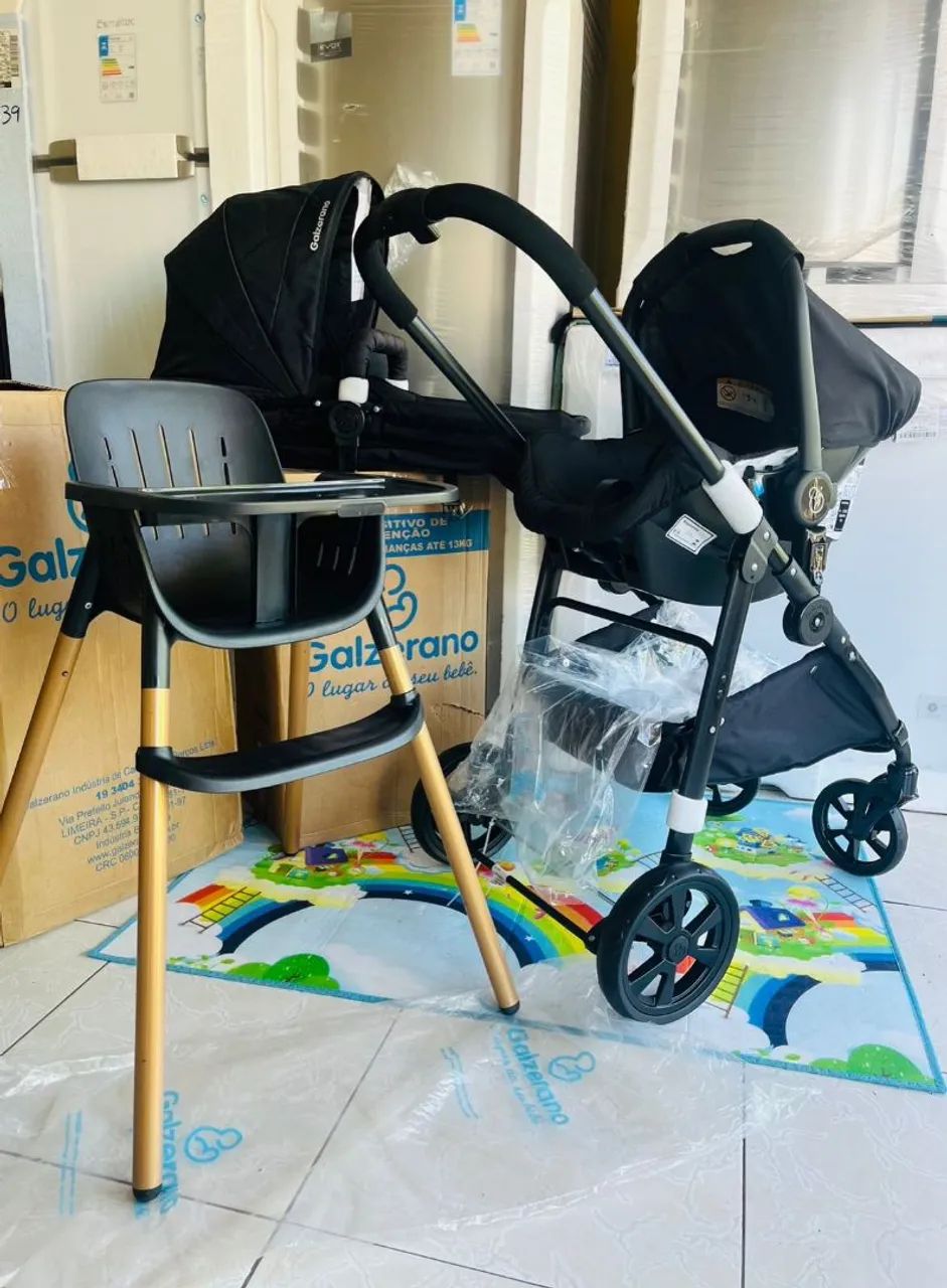 Carrinho de bebê berço Moisés + bebê conforto e adaptadores novos