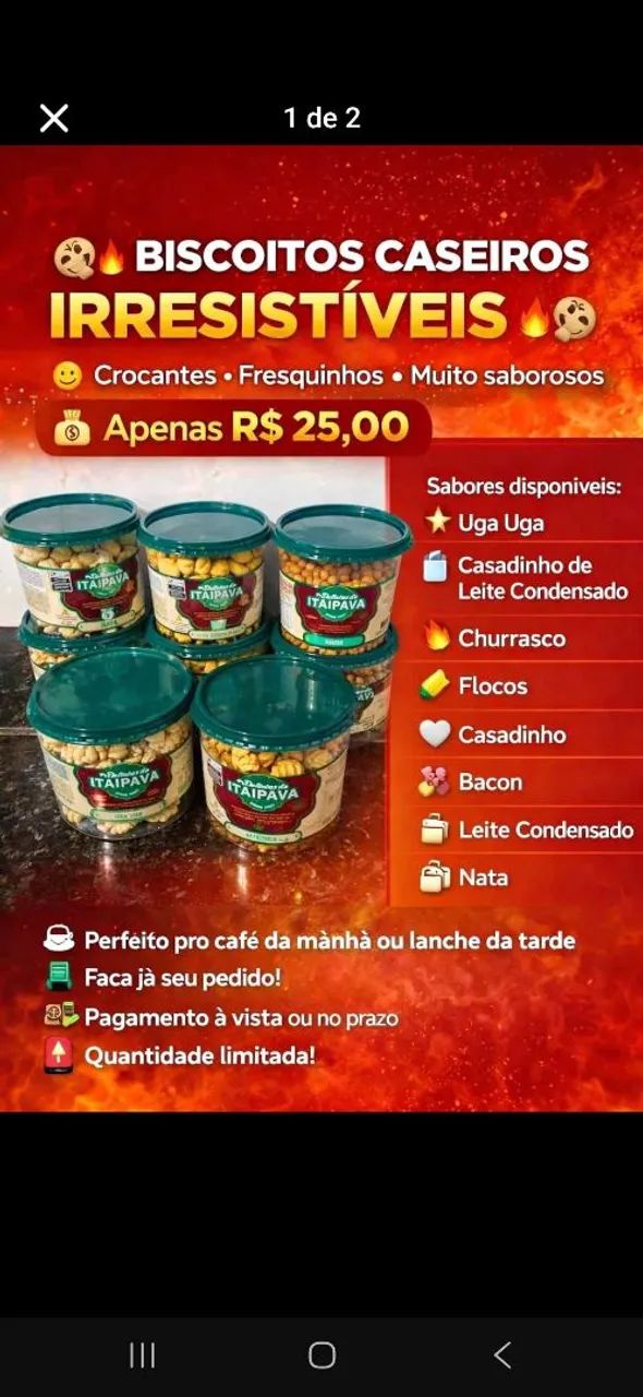 Trabalho vendendo biscoitos itaipava, tenho biscoitos doces e salgados.. - Foto 3