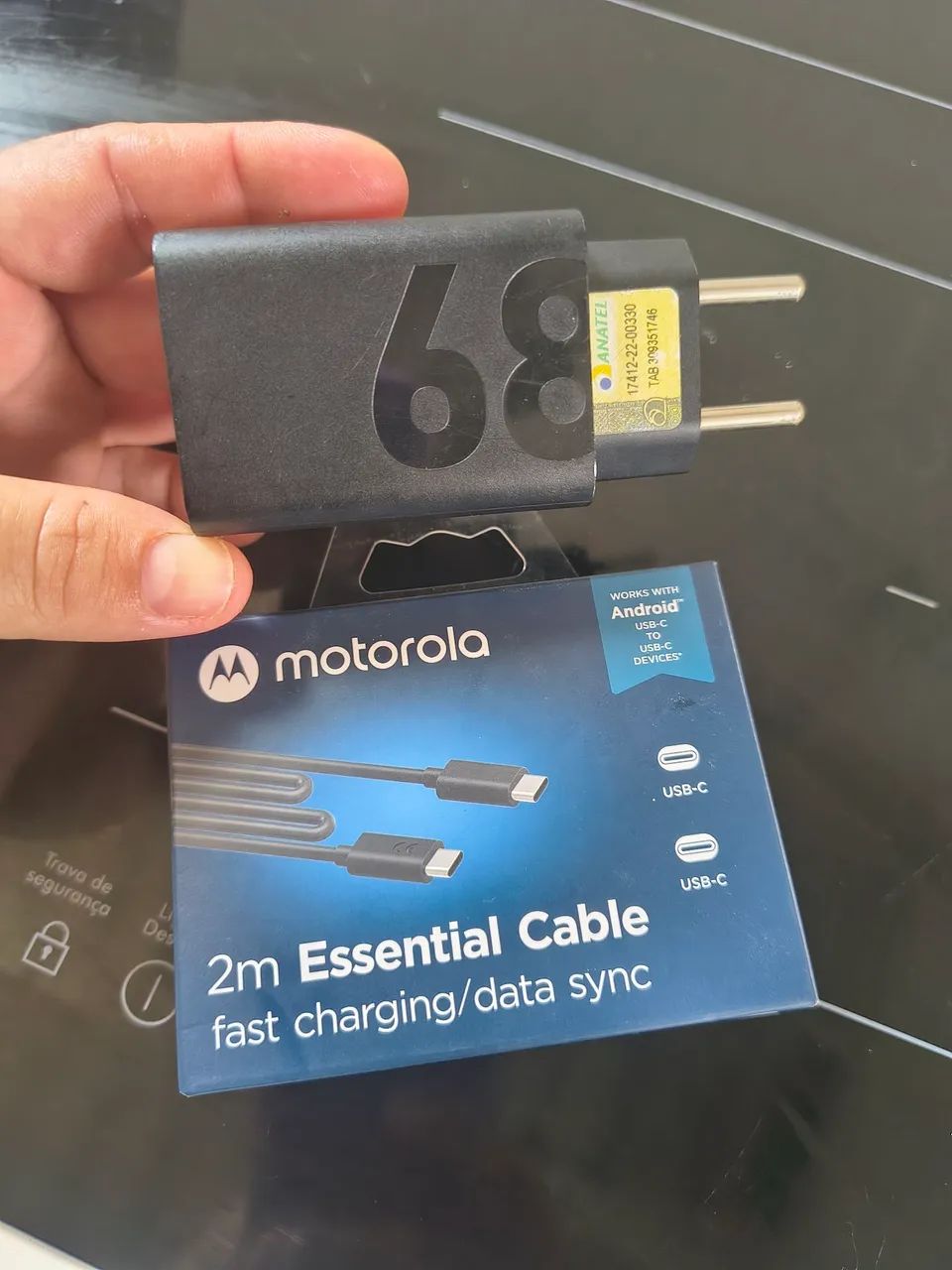 Carregador celular Motorola turbo original 68w 