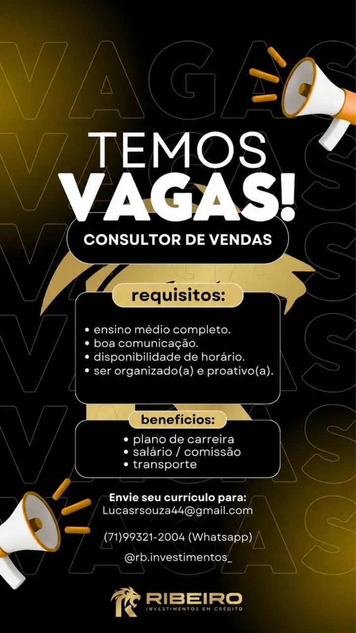 VAGAS DE EMPREGO VENDEDOR - Foto 2