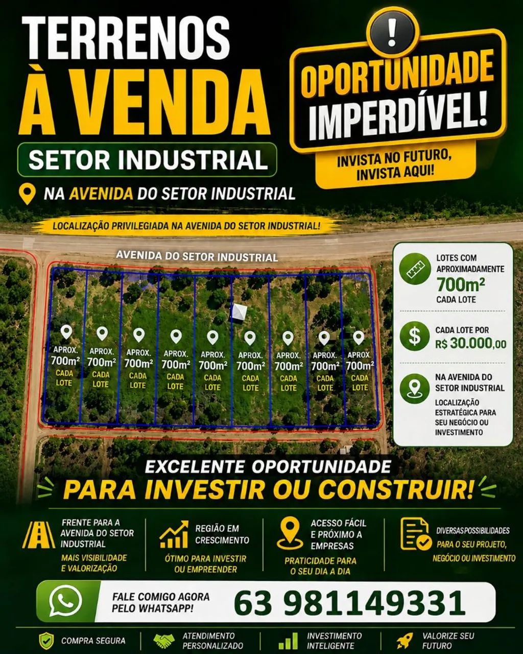 Chácaras no setor industrial de taquaralto.