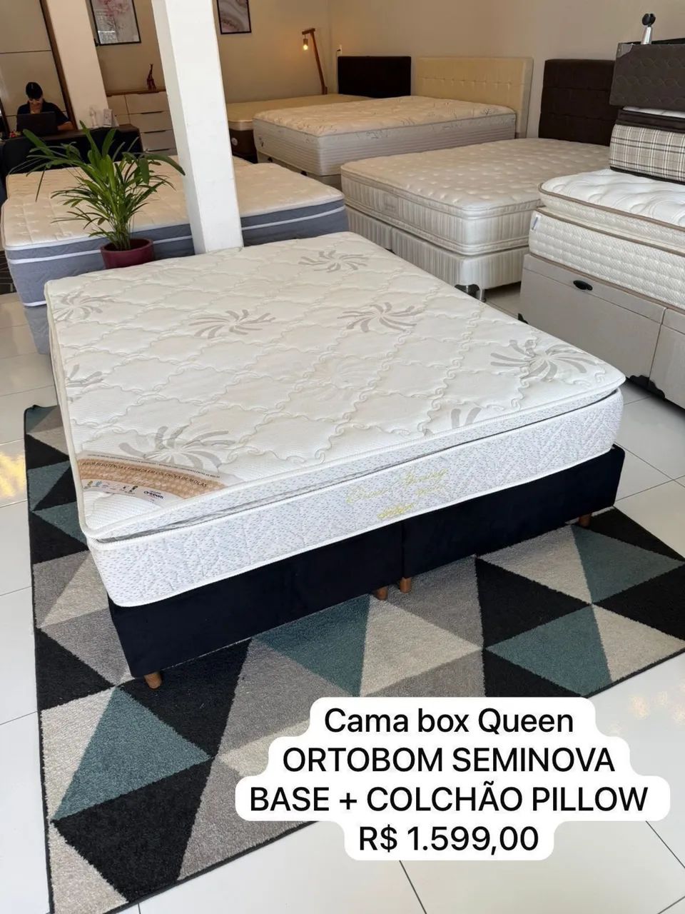 Cama box Queen Size ORTOBOM COM PILLOW TOP - ENTREGO 