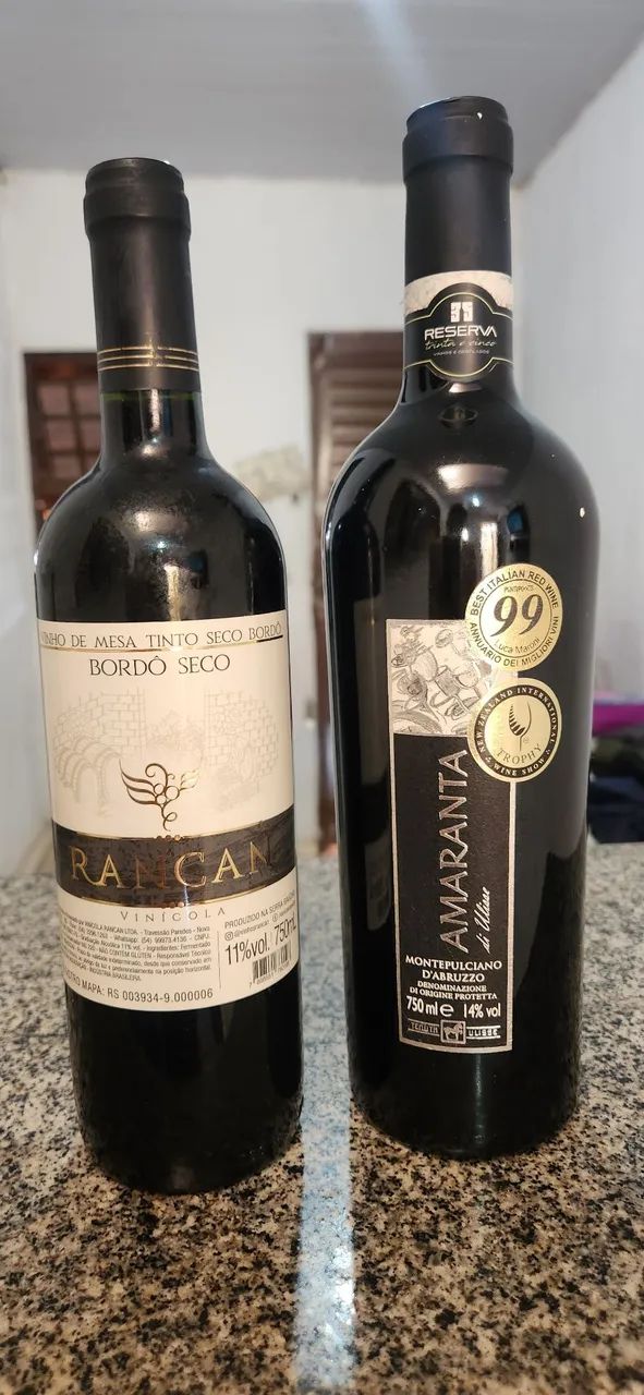 Vinho Amaranta 750ml e rancan 750ml