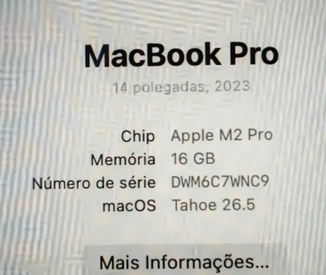 MacBook Pro 14 - M2 Pro 16gb/512gb - 85% saude - Foto 3