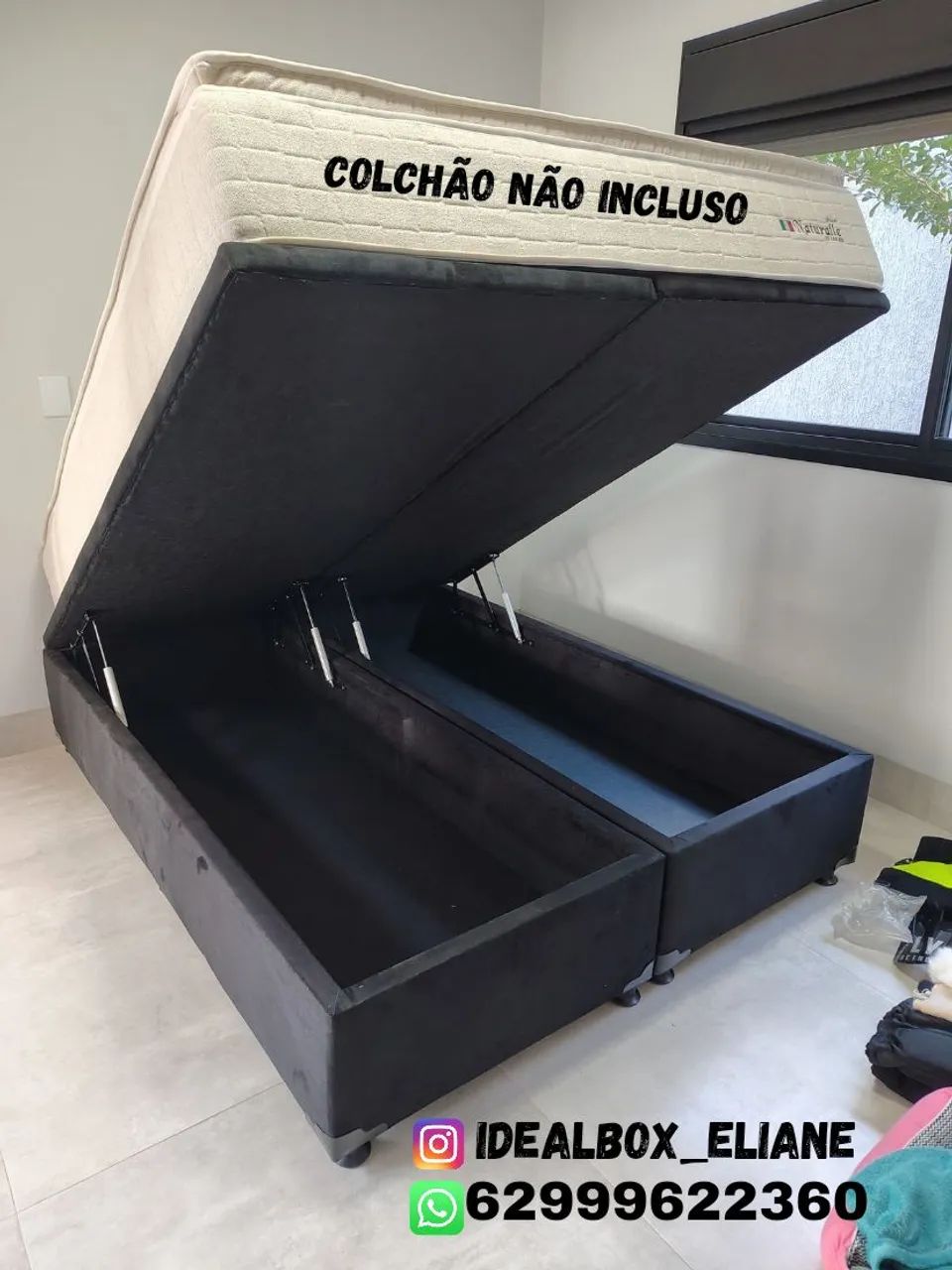 Box baú Queen size / 4 pistões 