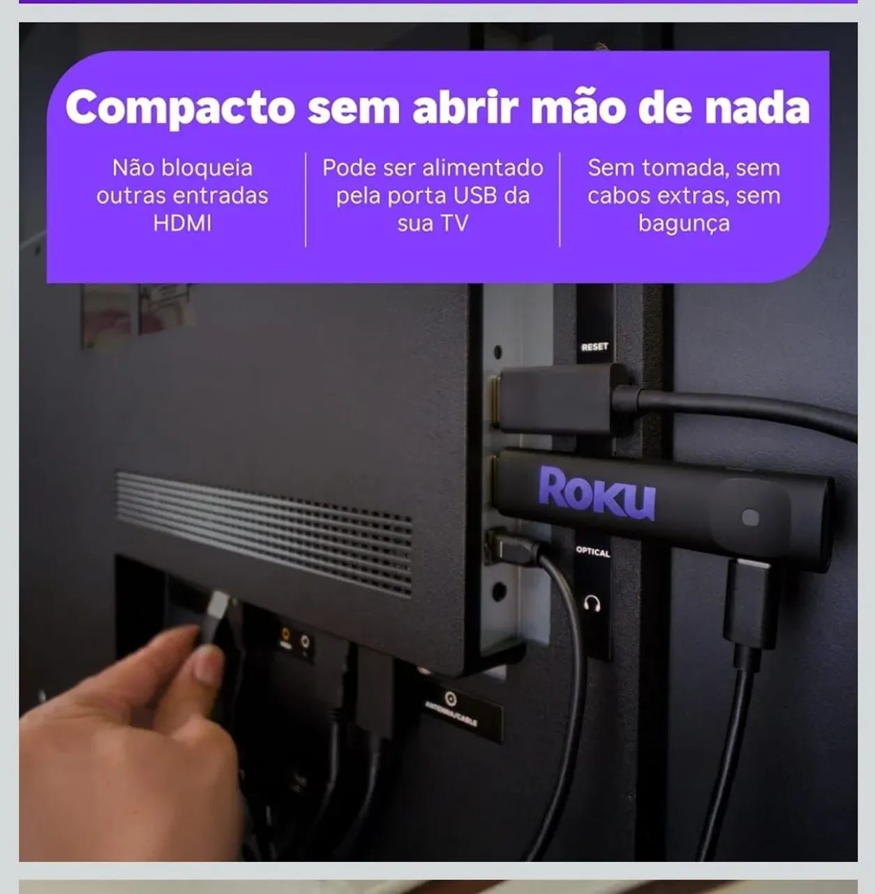 ROKU STICK COM UM ANO DE CONTEÚDO INCLUSO  - Foto 4